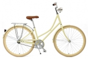 Critical Cycles Dutch Style Step-Thru 1-Speed Hybrid Urban Commuter Road Bicycle, Cream, Small/38cm