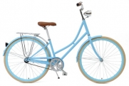 Critical Cycles Dutch Style Step-Thru 1-Speed Hybrid Urban Commuter Road Bicycle, Sky Blue, Small/38cm