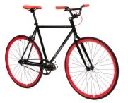 Critical Cycles Fixed Gear Single Speed Fixie Urban Road Bike (Black/Red, Small)