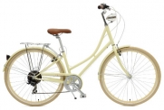 Critical Cycles Dutch Style Step-Thru 7-Speed Shimano Hybrid Urban Commuter Road Bicycle, Cream, Small/38cm