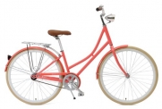 Critical Cycles Dutch Style Step-Thru 1-Speed Hybrid Urban Commuter Road Bicycle, Coral, Small/38cm