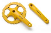 Retrospec Bicycles Fixed-Gear Crank Single-Speed Road Bicycle Forged Crankset, Yellow, 46T
