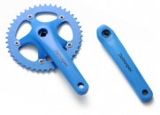 Retrospec Bicycles Fixed-Gear Crank Single-Speed Road Bicycle Forged Crankset, Blue, 46T