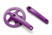Retrospec Bicycles Fixed-Gear Crank Single-Speed Road Bicycle Forged Crankset, Purple, 46T