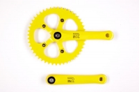 Retrospec Bicycles Fixed-Gear Crank Single-Speed Road Bicycle Crankset, Yellow