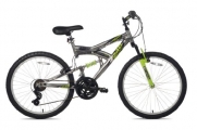 Northwoods Aluminum Full Suspension Mountain Bike (Grey/Green, 24-Inch)