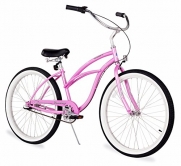 Firmstrong Urban Lady Three Speed Beach Cruiser Bicycle, Pink, 13.5 inch / Medium