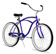 Firmstrong Urban Man Single Speed Beach Cruiser Bicycle, Royal Blue, 15 inch / Medium