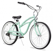 Firmstrong Urban Lady Seven Speed Beach Cruiser Bicycle, Mint Green, 15.5 inch / Large