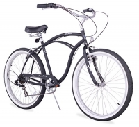 Firmstrong Urban Man Seven Speed Beach Cruiser Bicycle, Black, 19 inch / Large