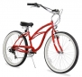 Firmstrong Urban Lady Seven Speed Beach Cruiser Bicycle, Red, 15.5 inch / Large