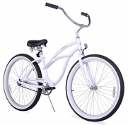 Firmstrong Urban Lady Alloy Single Speed Beach Cruiser Bicycle, 19x26-Inch, White