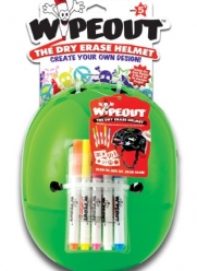 Wipeout Kid's Dry Erase Helmet, Neon Green, Medium