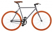 Vilano Fixed Gear Bike Fixie Single Speed Road Bike, Grey/Orange, 54cm/Medium