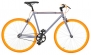 Vilano Fixed Gear Bike Fixie Single Speed Road Bike, Grey/Orange, 50cm/Small