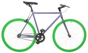 Vilano Fixed Gear Bike Fixie Single Speed Road Bike, Grey/Green, 50cm/Small