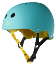 Triple 8 Brainsaver Rubber Helmet with Sweatsaver Liner (Baja Teal, Small)