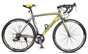 Merax Finiss Aluminum Road Bike Racing Bicycle (Yellow & Grey, 50 cm)
