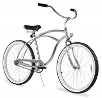 Firmstrong Urban Man Alloy Single Speed Beach Cruiser Bicycle, 26-Inch, Silver