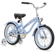 Firmstrong Bella Girl's Single Speed Bicycle w/ Training Wheels, 16-Inch, Baby Blue