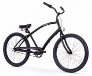 Firmstrong Men's CA-520 Alloy Three Speed Beach Cruiser Bicycle, 26-Inch, Matte Black