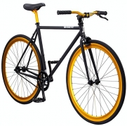 Pure Fix Cycles Fixed Gear Single Speed Urban Fixie Road Bike, 47cm/ X-Small, India Black/ Gold