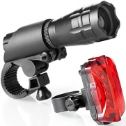Bike Light Set - Super Bright LED Lights for Your Bicycle - Easy to Mount Headlight and Taillight with Quick Release System - Best Front and Rear Lightning - Fits All Bikes - Lifetime Guarantee