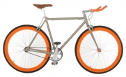 Vilano Edge Fixed Gear Single Speed Bike, Small, Champagne/Orange
