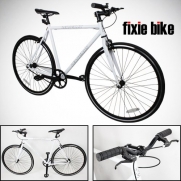 NEW 54cm White Fixed Gear Bike Single Speed Riser Bar Fixie Road Bike Track Bicycle