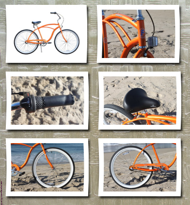 Firmstrong men's urban man 3 speed beach cruiser bike color: orange