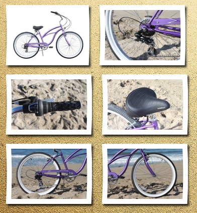 Firmstrong women's urban lady 7 speed beach cruiser bike color: purple