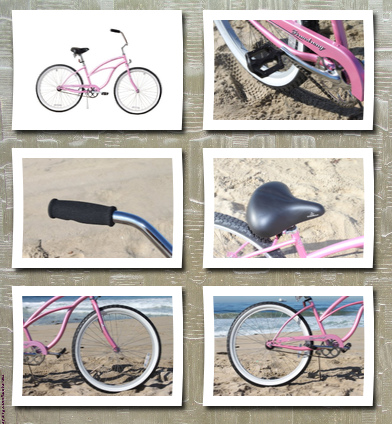 Firmstrong women's urban lady 24 beach cruiser bike color: pink