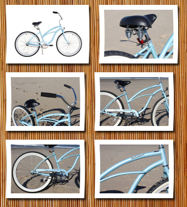 Firmstrong women's urban lady 24 beach cruiser bike color: baby blue